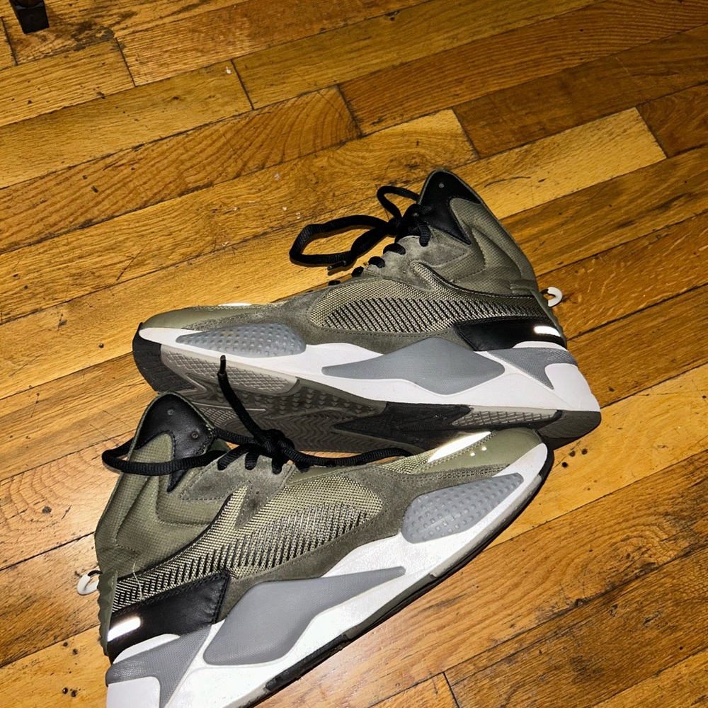 Puma Olive and Black Athletic Shoes